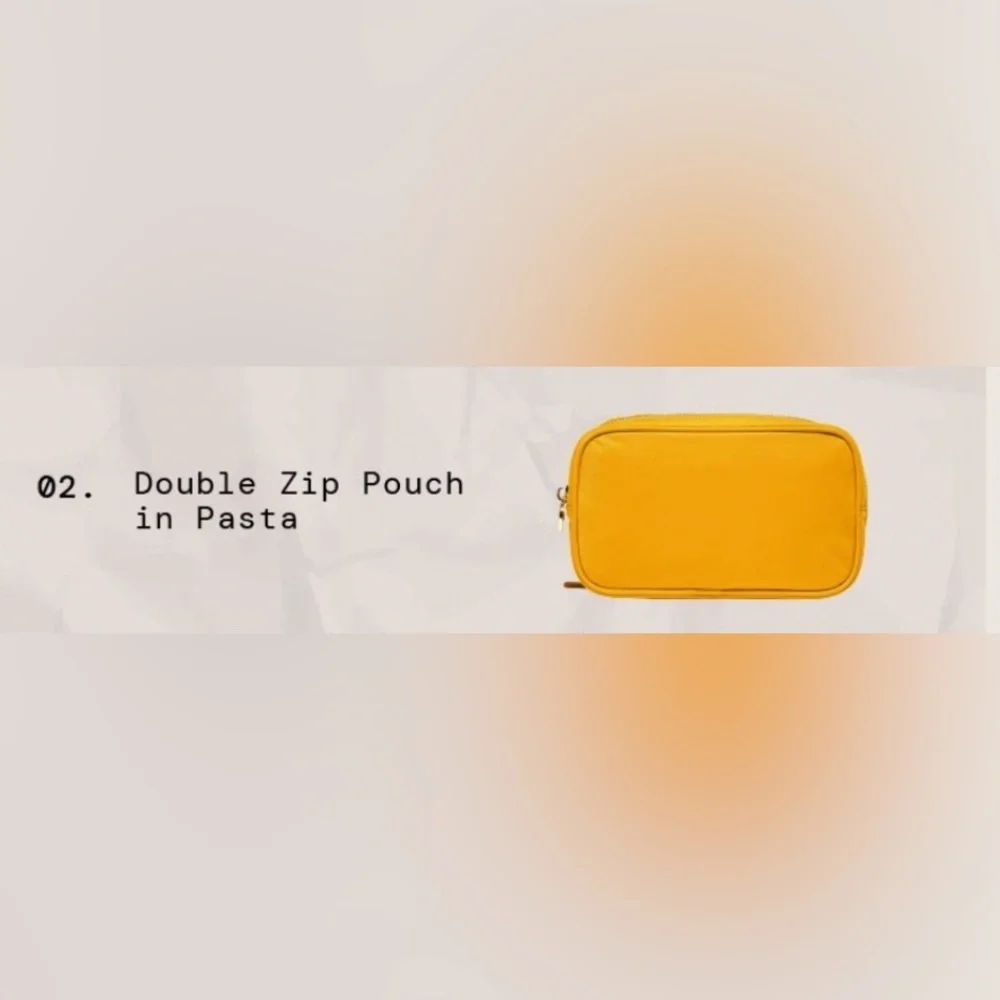 NWT Stoney Clover Lane - Double Zip Pouch - Pasta Limited Edition Golden Yellow